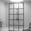 Walk-in-duschvägg Hietakari Bläk 714 Paris, svart ram, grått tonat glas Walk-in-duschvägg Hietakari Bläk 714 Paris, svart ram, grått tonat glas
