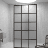 Walk-in-duschvägg Hietakari Bläk 714 Paris, svart ram, satinerat glas Walk-in-duschvägg Hietakari Bläk 714 Paris, svart ram, satinerat glas