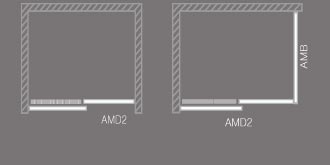 Duschkabin Ambient Line AMD2 – tvådelad duschdörr, 8 mm säkerhetsglas