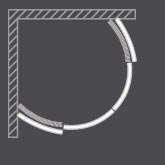 Duschkabin 90x90 Ambient Line AMR2N – duschhörna, kvartsrund R550, 8 mm säkerhetsglas