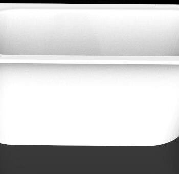 Badkar PAA Vario – för inbyggnad, Cast Stone, blank stenkomposit, rundade hörn A och B, 158 cm