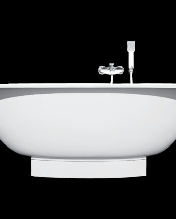 Badkar PAA Verso – för inbyggnad, Cast Stone, blank stenkomposit, med panel, 170 cm
