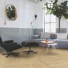 Herringbone vinyl floor Quick-Step Pristine Ocean Bliss Natural installed on living room floor