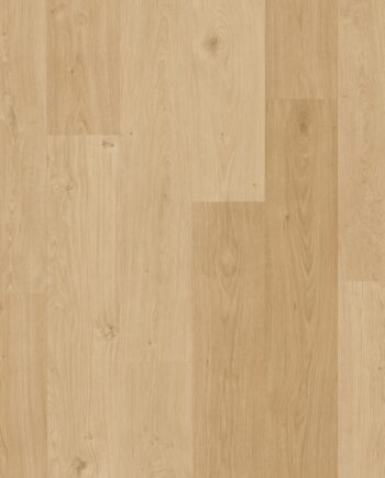 Vinyylilankku Quick Step Blos Vaalea Coast Tammi Beige, vaalea hiekanbeige tammen sävy ja lankkulattia tammi.