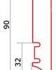 porandaliist-136087-2 Fanerad golvlist ek lackad P61, 90x16x2200 mm – 2