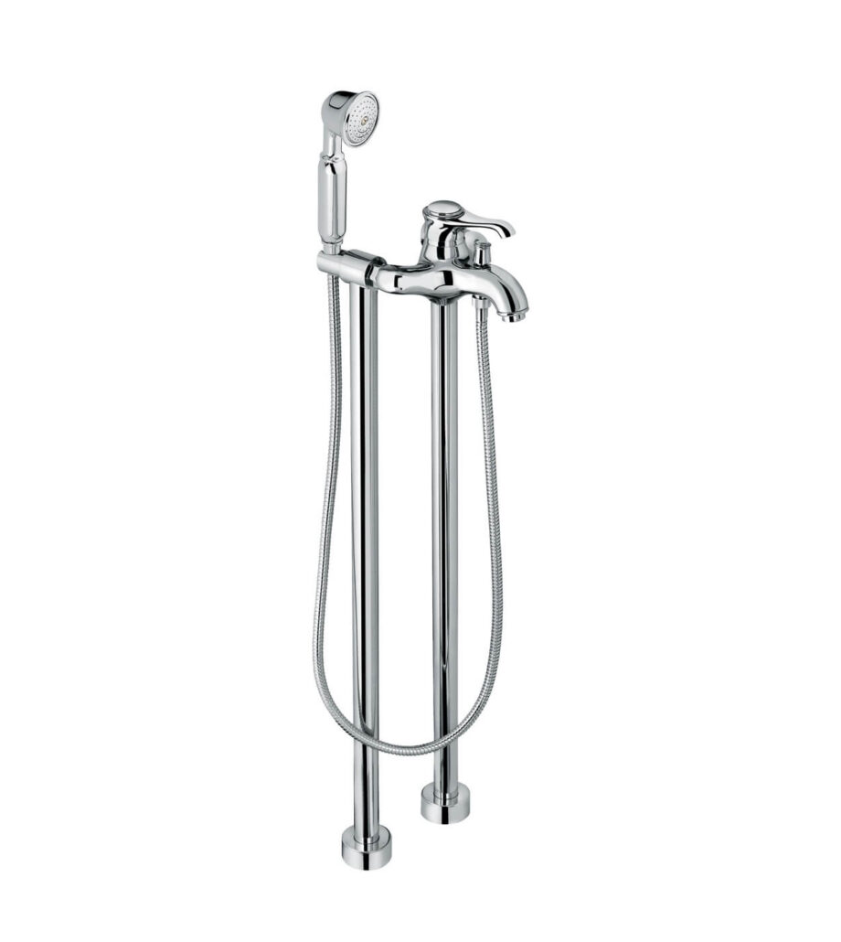 Badkarsblandare på golvpelare Emmevi Tiffany 600128 med handdusch, krom Badkarsblandare på golvpelare Emmevi Tiffany 600128 med handdusch