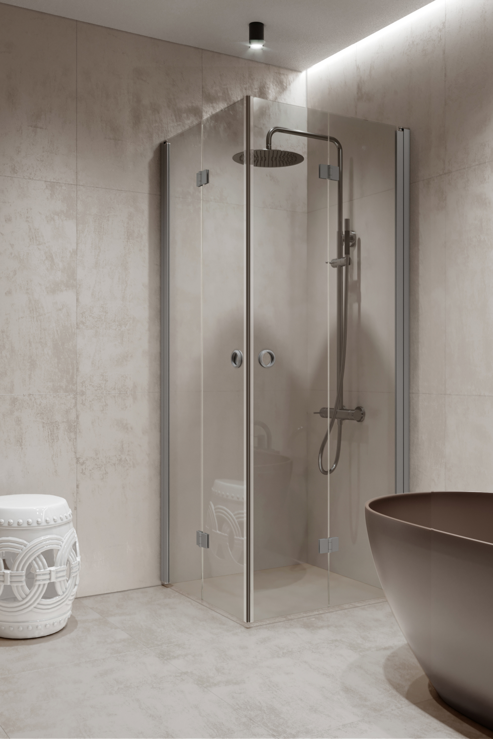Duschhörna Hietakari Forma 376, aluminiumram, klart glas Duschhörna Hietakari Forma 376, aluminiumram, klart glas