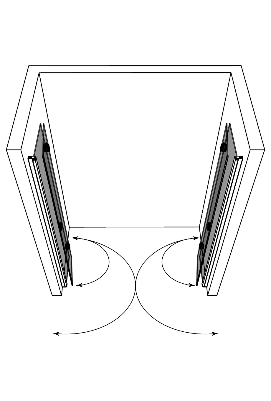 Duschvägg för nisch Hietakari Forma 325 – 3D-ritning 2 Duschvägg för nisch Hietakari Forma 325 – 3D-ritning 2