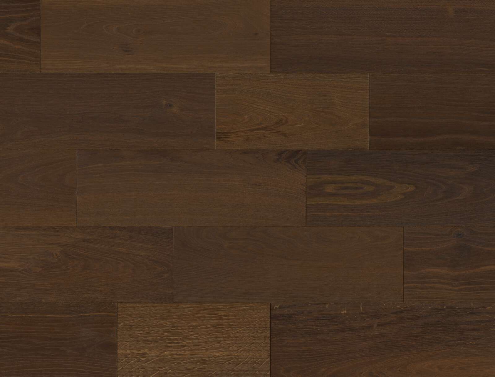 Ekparkett Bauwerk Formpark Mini 380 rökt ek 14 oljad djupborstad