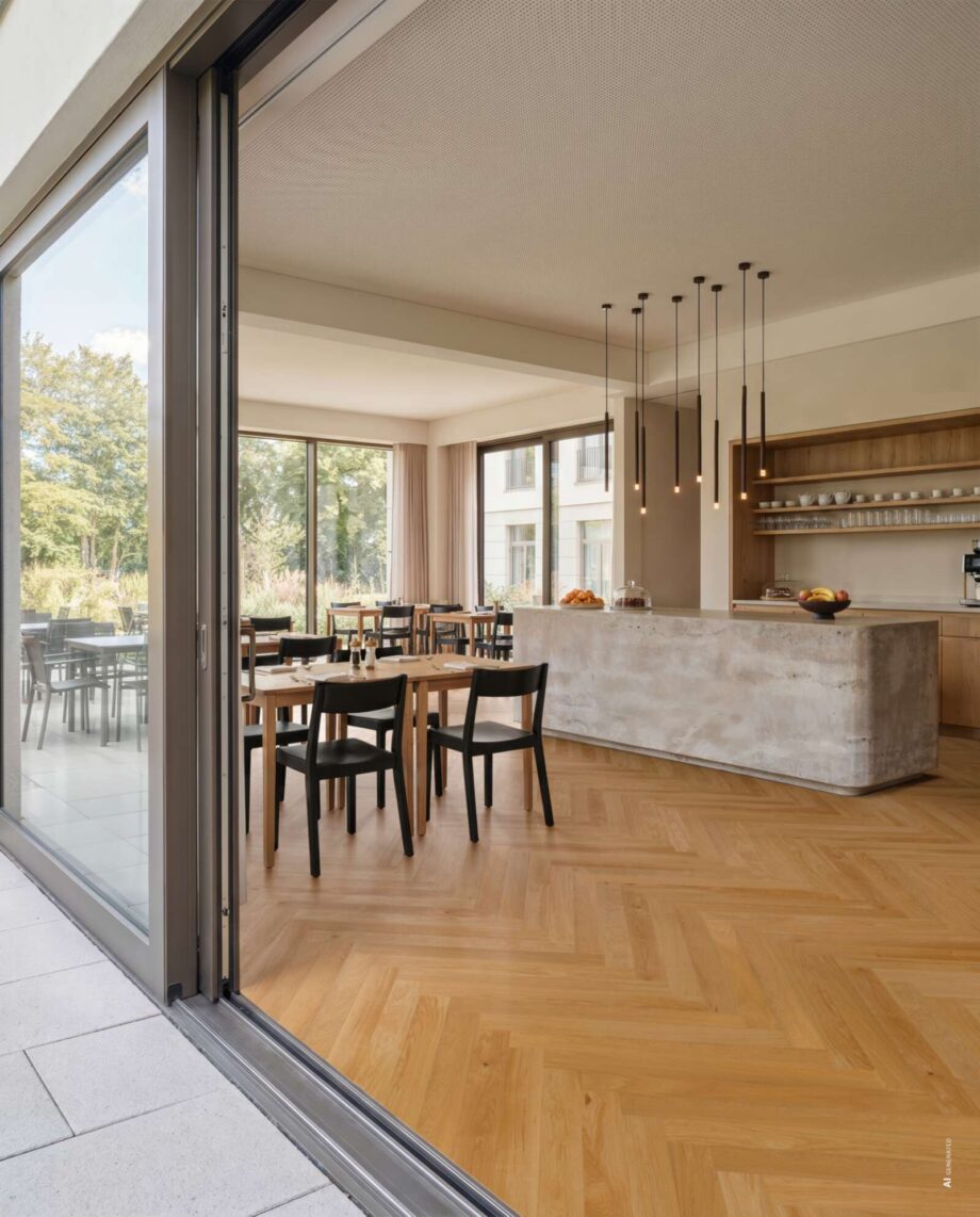 Fiskbensparkett Bauwerk Cleverpark 900 ek natur 14 oljad borstad – miljöbild 3 Fiskbensparkett Bauwerk Cleverpark 900 ek natur 14 oljad borstad – 4