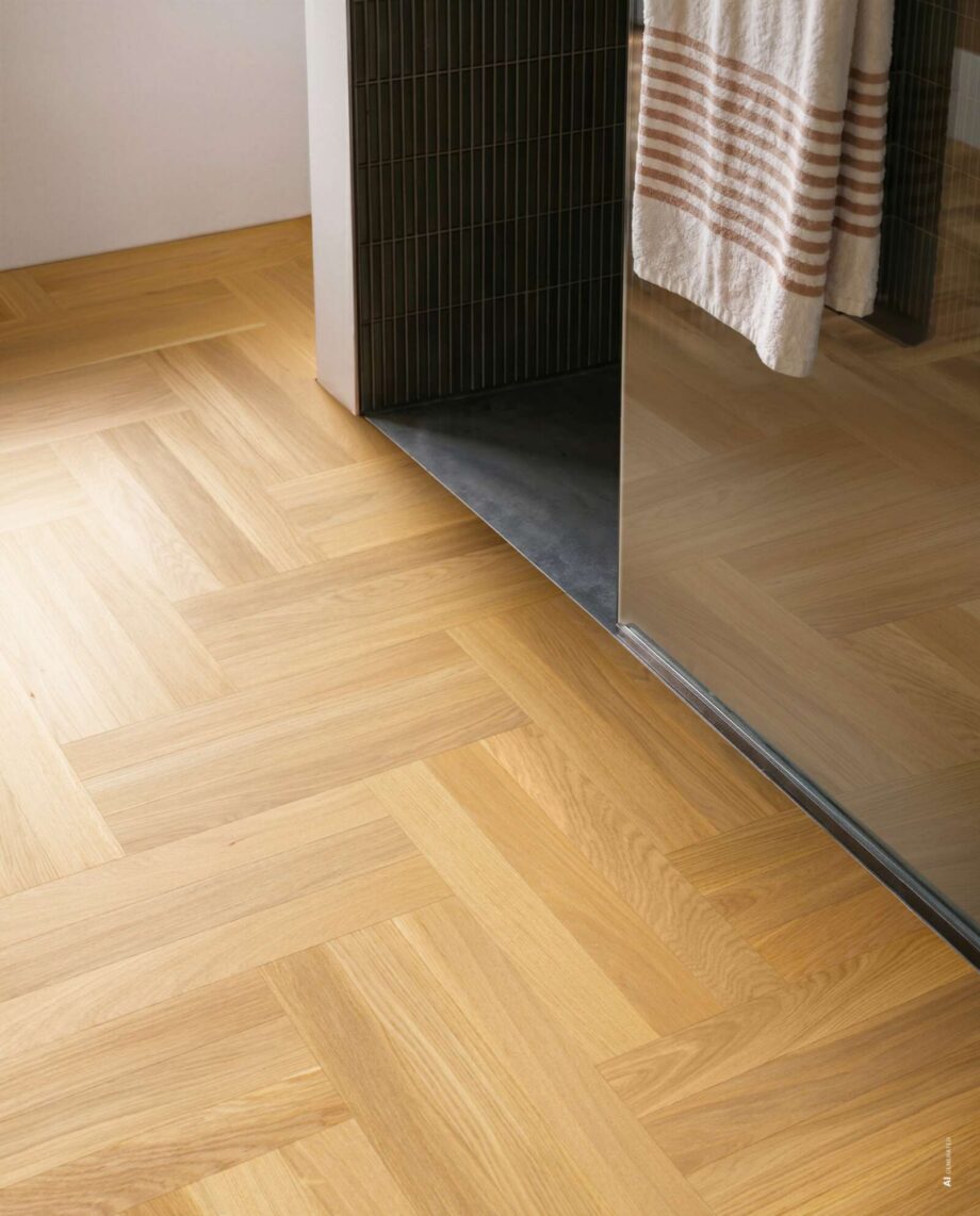 Fiskbensparkett Bauwerk Monopark ek natur 15 oljad slipad – miljöbild Fiskbensparkett Bauwerk Monopark ek natur 15 oljad slipad – 2
