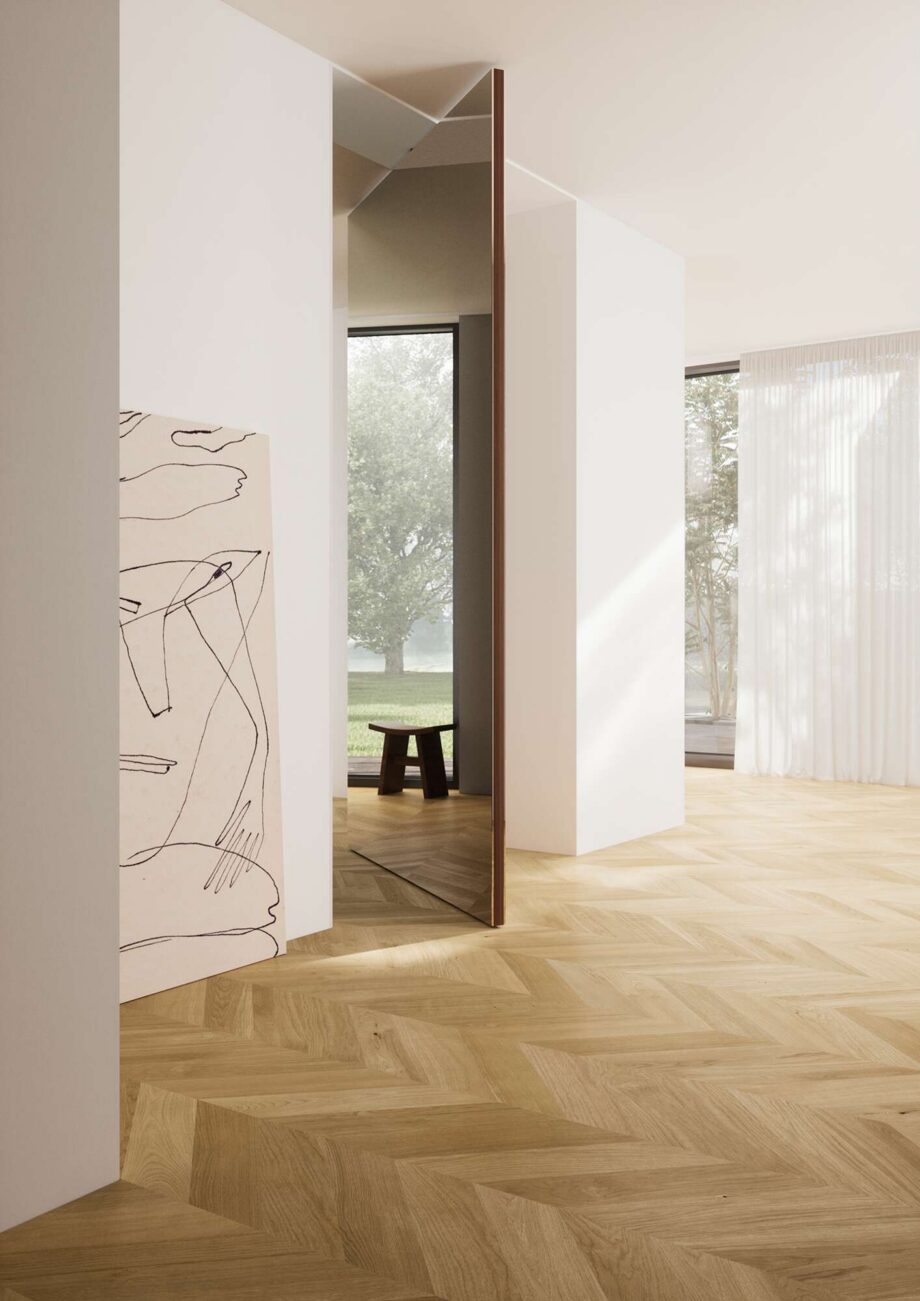 Fransk fiskbensparkett Bauwerk Formpark Rombico ek natur 14 oljad borstad – 2