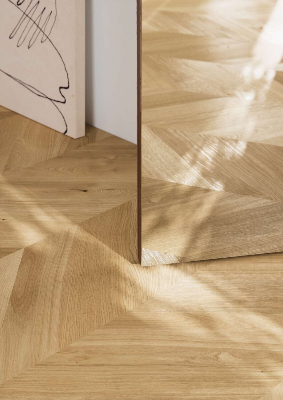 Fransk fiskbensparkett Bauwerk Formpark Rombico ek natur 14 oljad borstad – 3