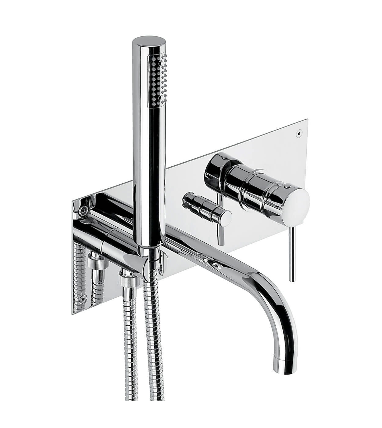 Infälld badkarsblandare Emmevi Piper 45051 med pip och handdusch