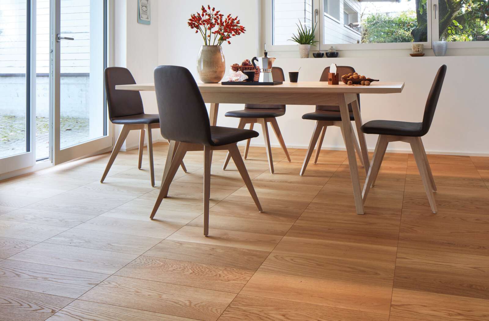 Trägolv Bauwerk Formpark Mini 570 ek natur 14 oljad djupborstad – 2