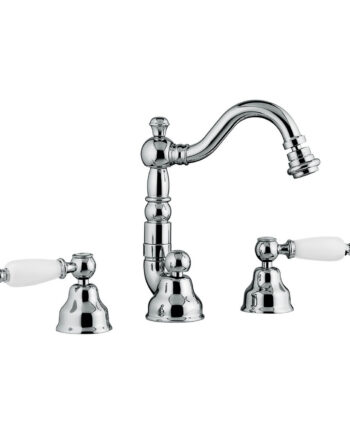 Trehåls bidéblandare Emmevi Decò Ceramic 121644 med bottenventil