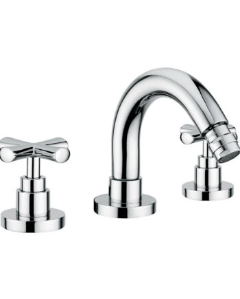 Trehåls bidéblandare Emmevi Spirit New 31034 med bottenventil