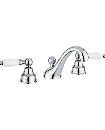 Trehåls tvättställsblandare Emmevi Decò Ceramic 121033 med bottenventil
