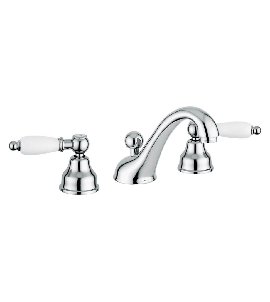 Trehåls tvättställsblandare Emmevi Decò Ceramic 121033 med bottenventil