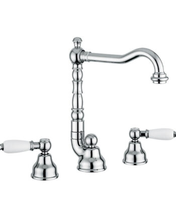 Trehåls tvättställsblandare Emmevi Decò Ceramic 121643 med bottenventil