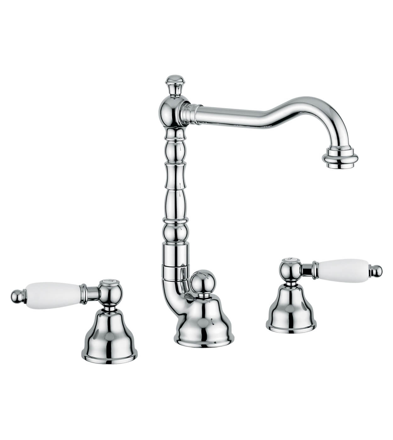 Trehåls tvättställsblandare Emmevi Decò Ceramic 121643 med bottenventil