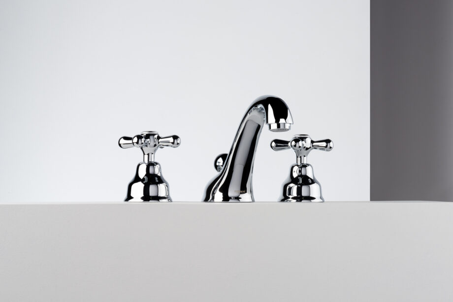 Trehåls tvättställsblandare Emmevi Decò Classic 12033 med bottenventil, krom Trehåls tvättställsblandare Emmevi Decò Classic 12033 med bottenventil – 2