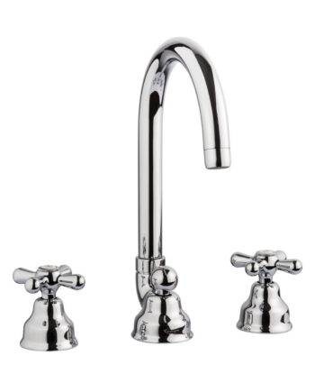 Trehåls tvättställsblandare Emmevi Decò Classic 12043 med bottenventil