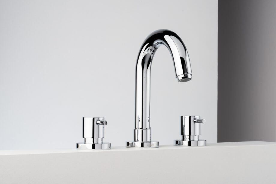 Trehåls tvättställsblandare Emmevi Piper 45033 med bottenventil – 2