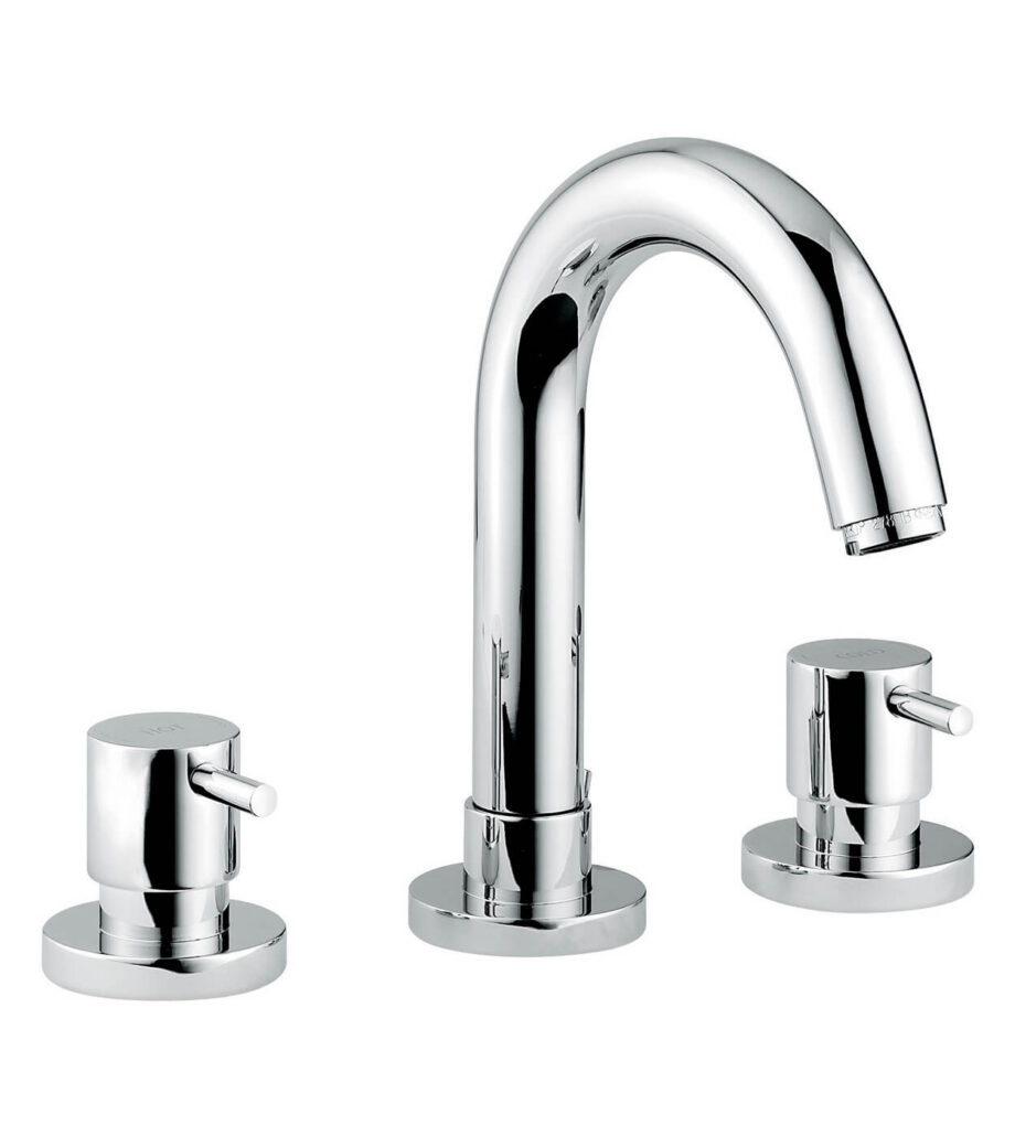 Trehåls tvättställsblandare Emmevi Piper 45033 med bottenventil