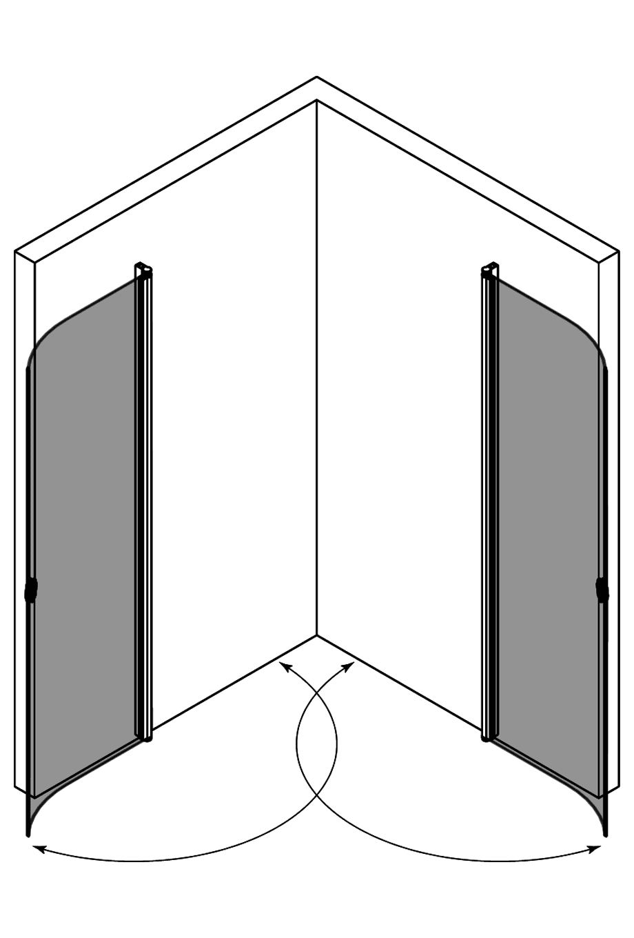 Rund duschhörna Hietakari Forma 386 – 3D-ritning Rund duschhörna Hietakari Forma 386 – 3D-ritning